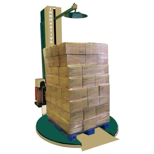 pallet stretch wrapping machine with holding system